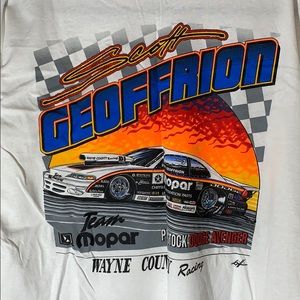 Scott Geoffrion tee shirt. NWOT. Signed. White. XL